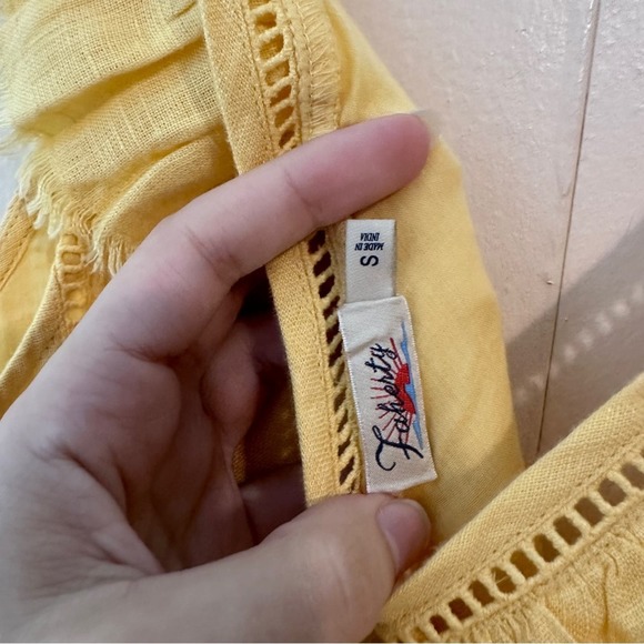 Faherty Ellis Linen Shift Dress In Yellow Small - Picture 4 of 6